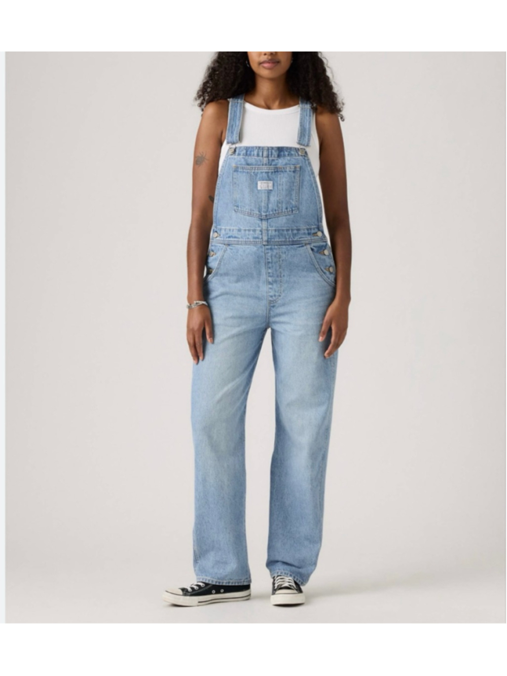 Women's Levi's Premium Light Blue Denim Overalls Size 28